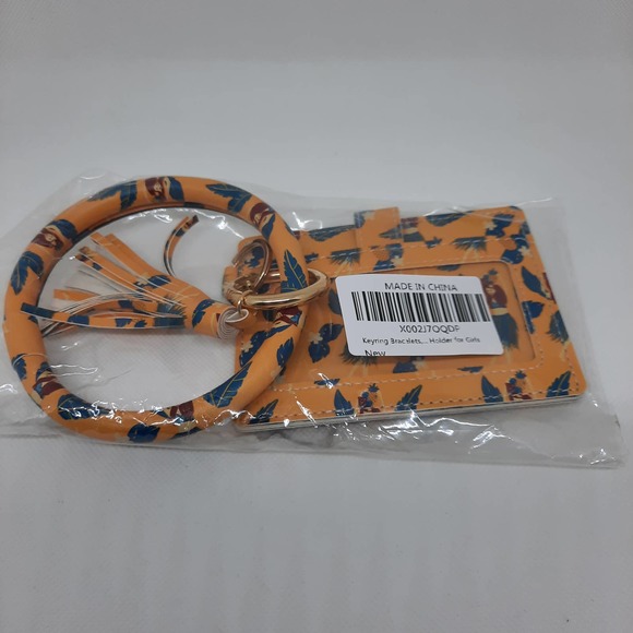 5 For $20.00 Circle Bangle Keychain Wallet ID Card Holder Wristlet - Picture 8 of 11